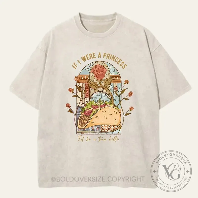 Funny Taco Belle Princess Stained Glass Design T-Shirt
