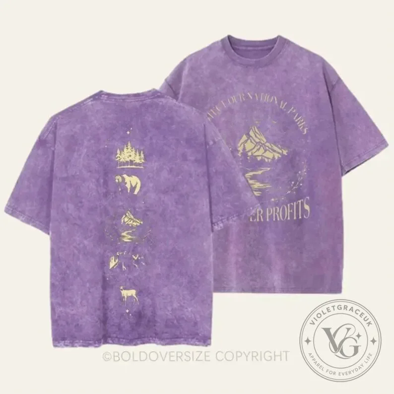 National Parks Vintage Washed Purple Graphic T-Shirt
