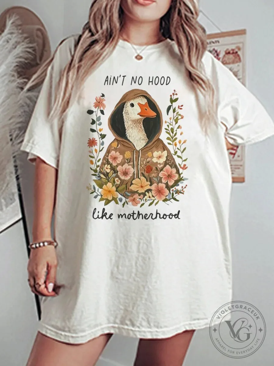 Ain't No Hood Like Motherhood Goose Floral Funny Mother's Day T-Shirt 1 Ain't No Hood Like Motherhood Goose Floral Funny Mother's Day T-Shirt