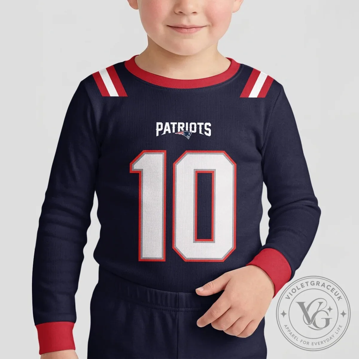 New England Patriots Mac Jones Number 10 Football Team Pajamas Set 29 New England Patriots Mac Jones Number 10 Football Team Pajamas Set