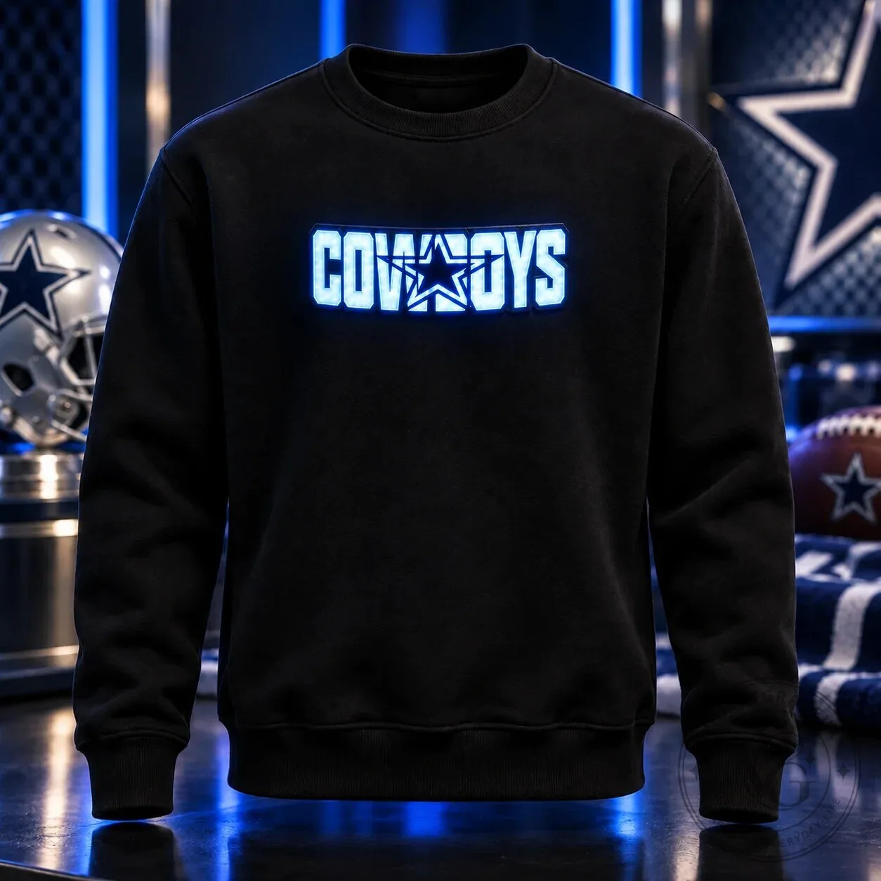 Dallas Cowboys Football Team Logo Illuminated Black Hoodie for Men and Women 47 Dallas Cowboys Football Team Logo Illuminated Black Hoodie for Men and Women