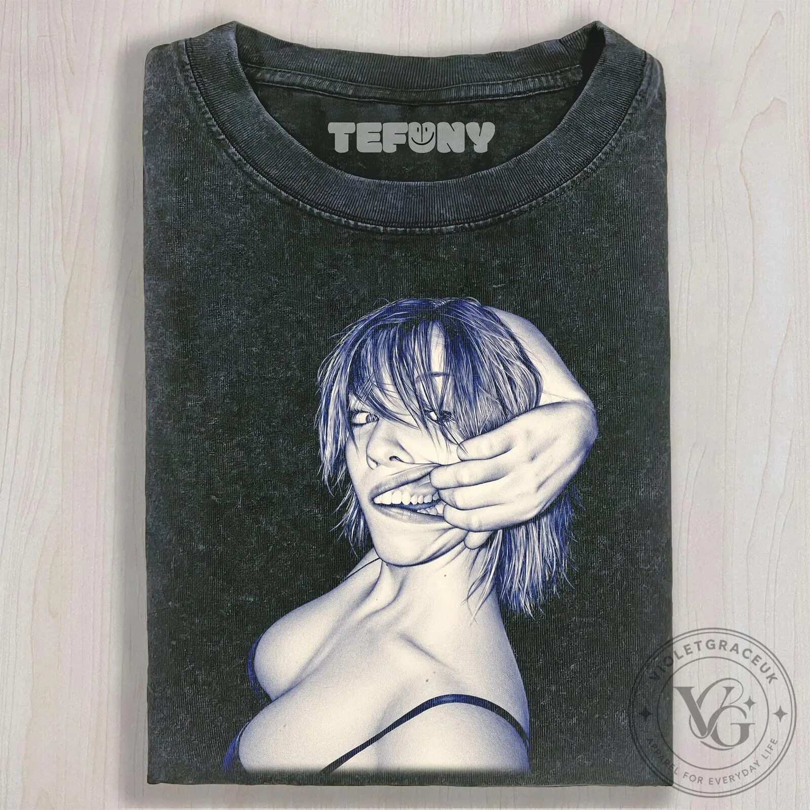 Sexy Girl Pulling Lips Funny Graphic Washed Black Unisex T-Shirt 6 Sexy Girl Pulling Lips Funny Graphic Washed Black Unisex T-Shirt