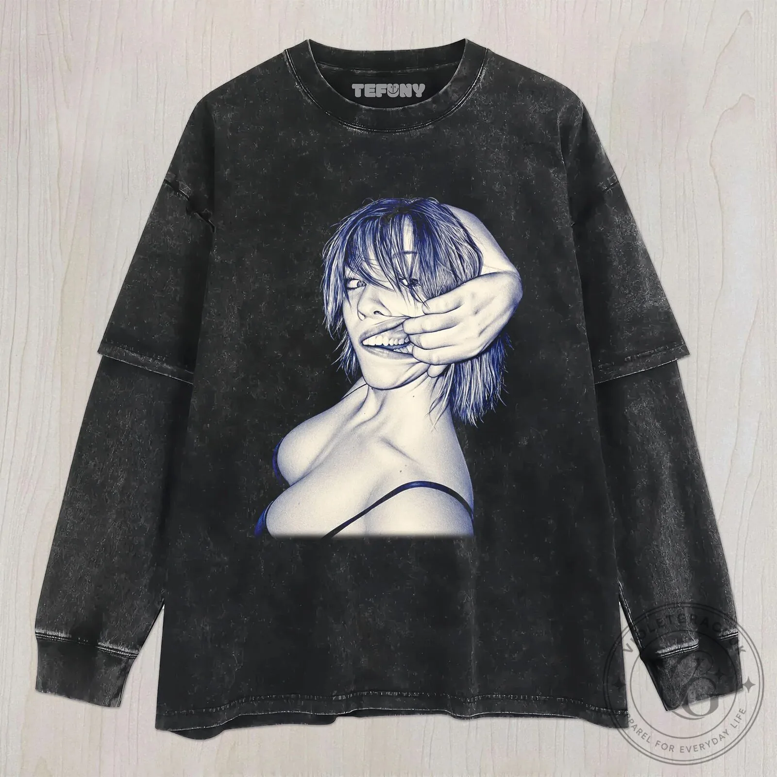 Sexy Girl Pulling Lips Funny Graphic Washed Black Unisex T-Shirt 11 Sexy Girl Pulling Lips Funny Graphic Washed Black Unisex T-Shirt