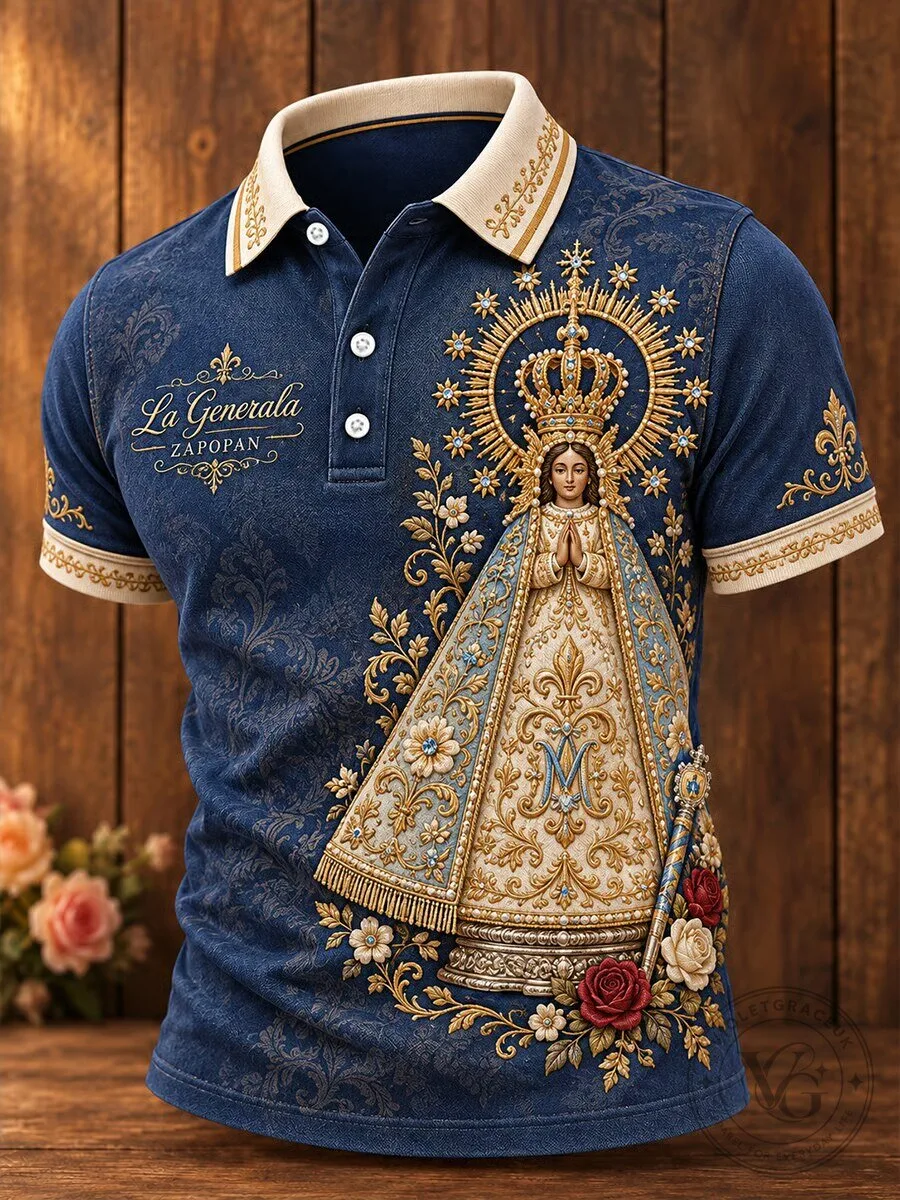 Our Lady of Zapopan La Generala Catholic Religious Polo Shirt