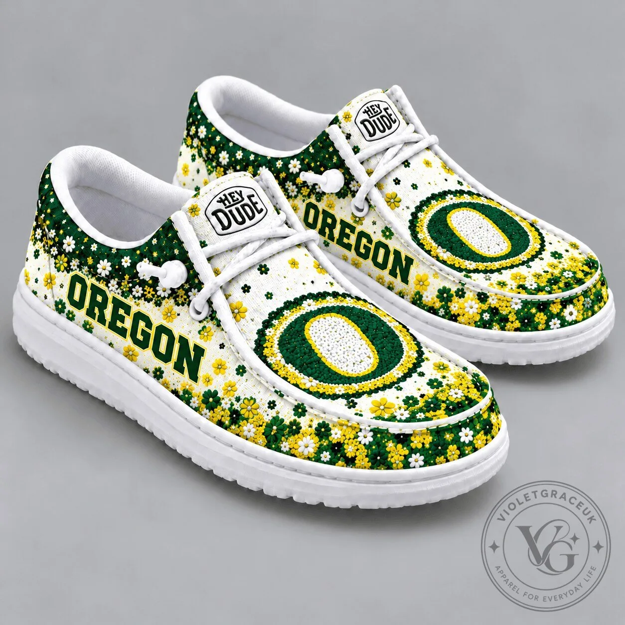 Oregon Ducks Floral Pattern Casual Loafer Shoes for Men and Women 5 Oregon Ducks Floral Pattern Casual Loafer Shoes for Men and Women