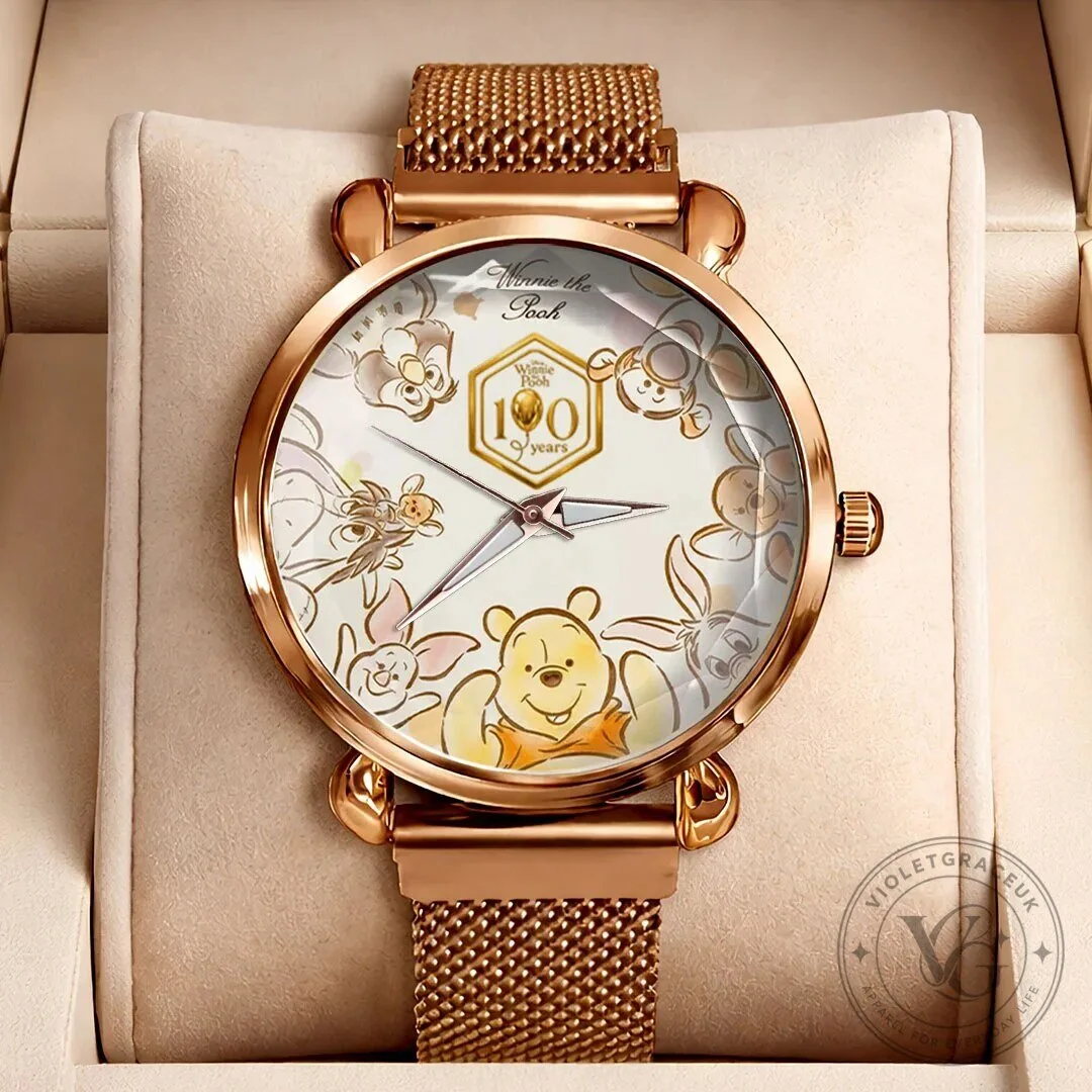 Rose Gold Mesh Strap Watch for 100th Anniversary of Winnie the Pooh 1 Rose Gold Mesh Strap Watch for 100th Anniversary of Winnie the Pooh