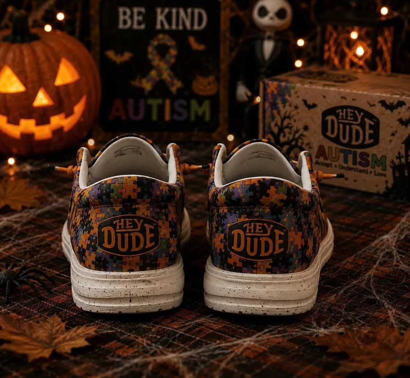 Autism Awareness Jack Skellington Hey Dude Shoes 7 Autism Awareness Jack Skellington Hey Dude Shoes