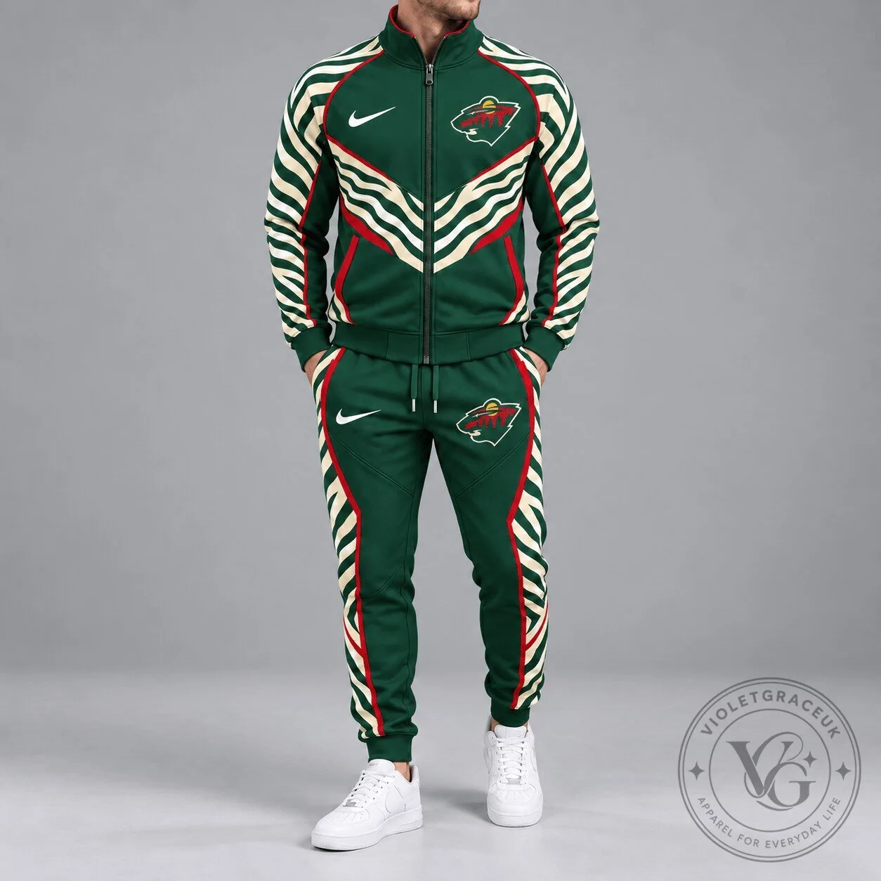 Minnesota Wild National Hockey League Green Full Zip Track Jacket