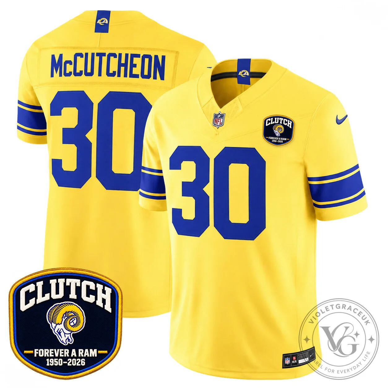 Los Angeles Rams Lawrence McCutcheon Number 30 NFL Football Jersey