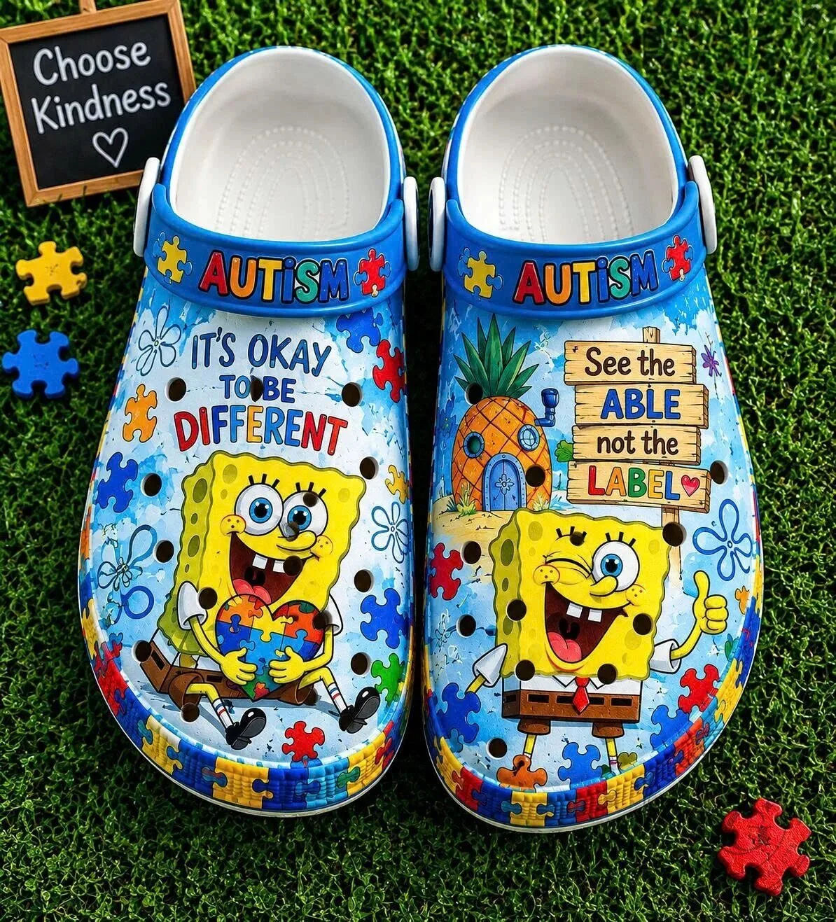 Autism Awareness Spongebob Squarepants It's Okay To Be Different Shoes