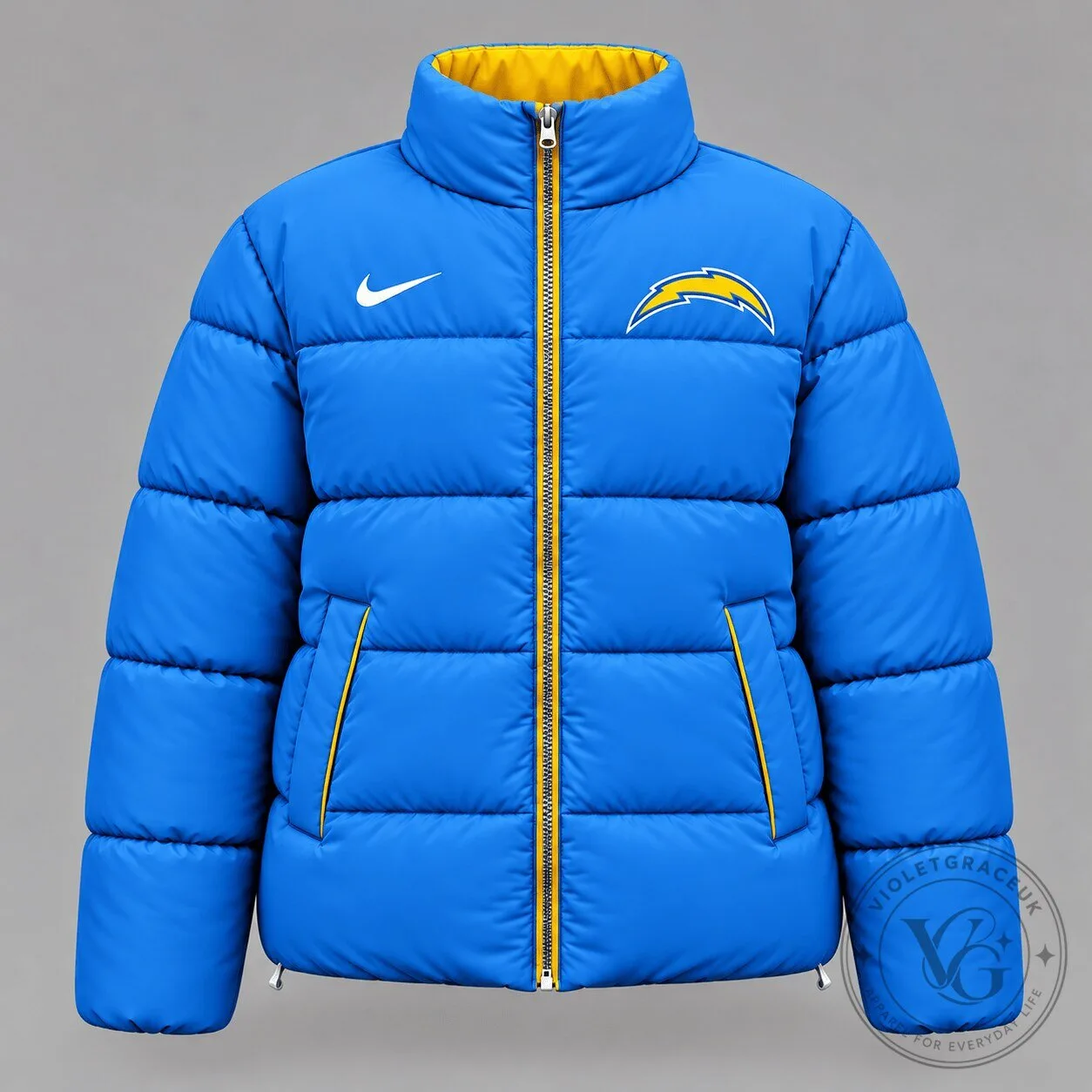 Los Angeles Chargers NFL Football Team Blue Puffer Jacket