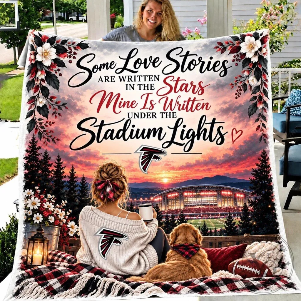 Atlanta Falcons Stadium Lights Love Story Soft Fleece Blanket Atlanta Falcons Stadium Lights Love Story Soft Fleece Blanket