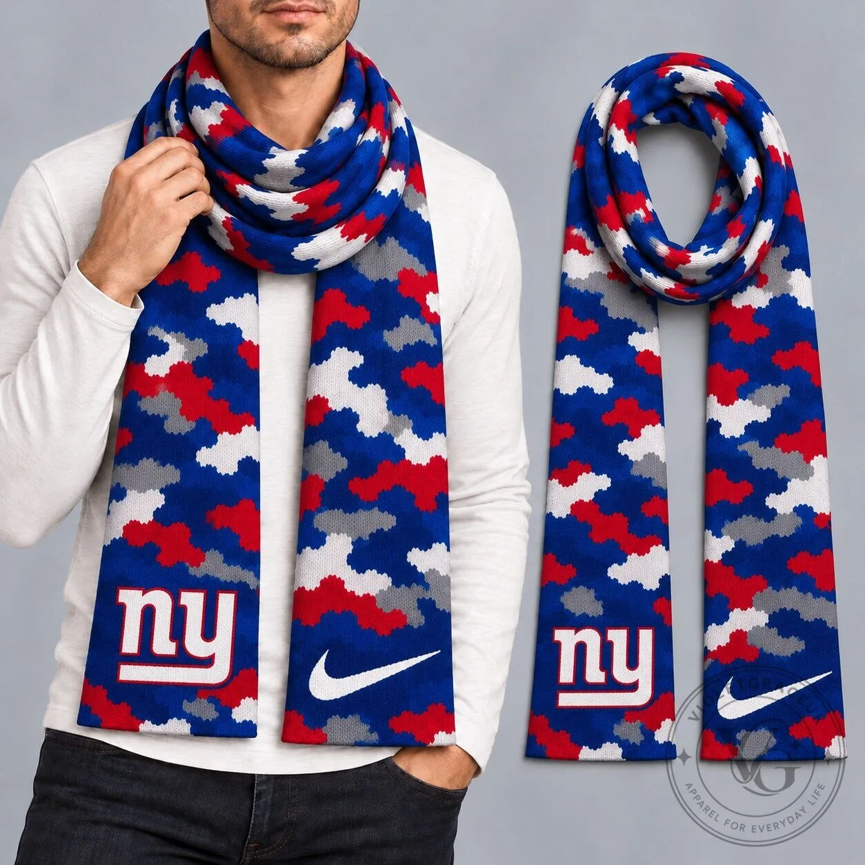 New York Giants NFL Football Team Logo Camouflage Pattern Winter Scarf