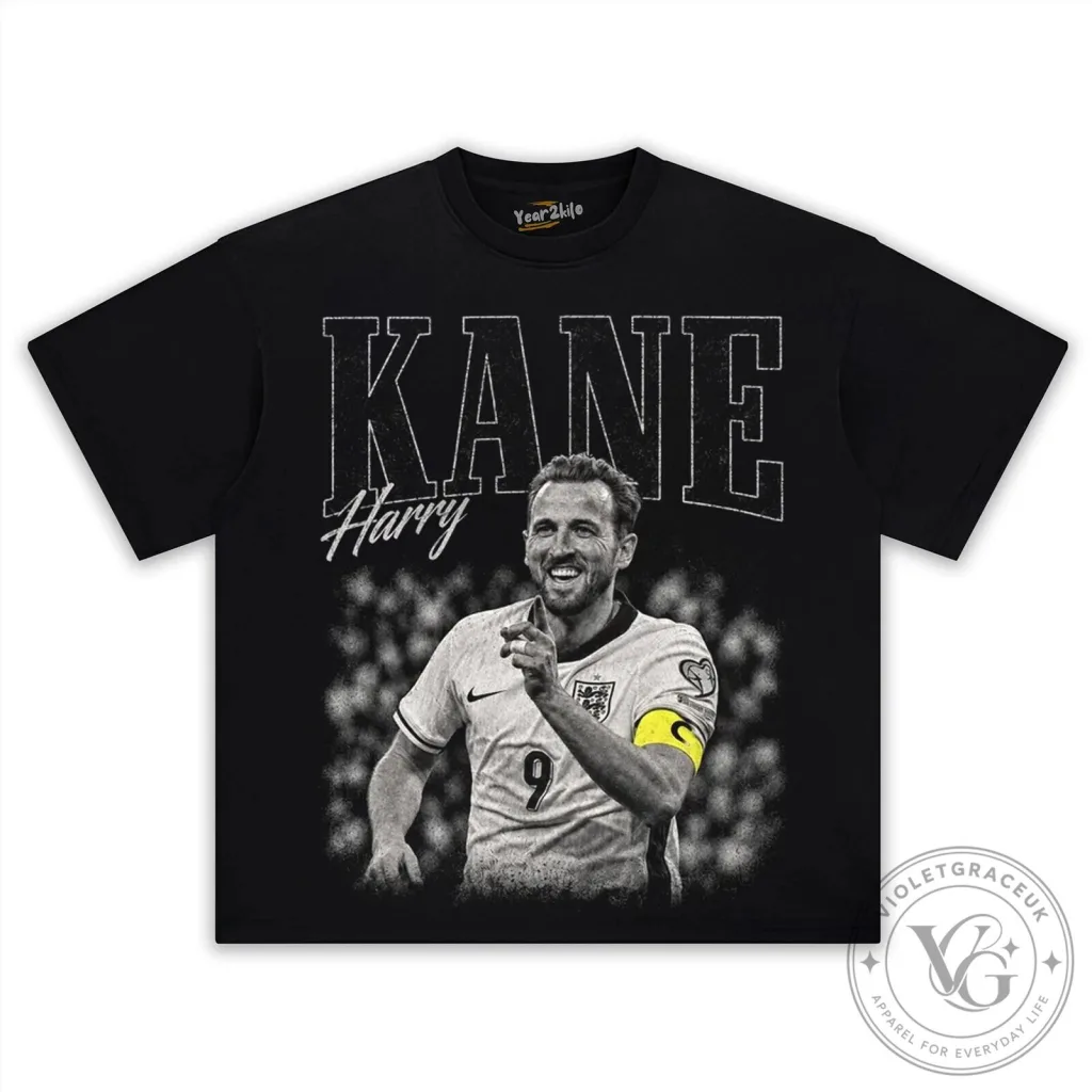Harry Kane England Football Vintage Style Graphic T-Shirt Harry Kane England Football Vintage Style Graphic T-Shirt