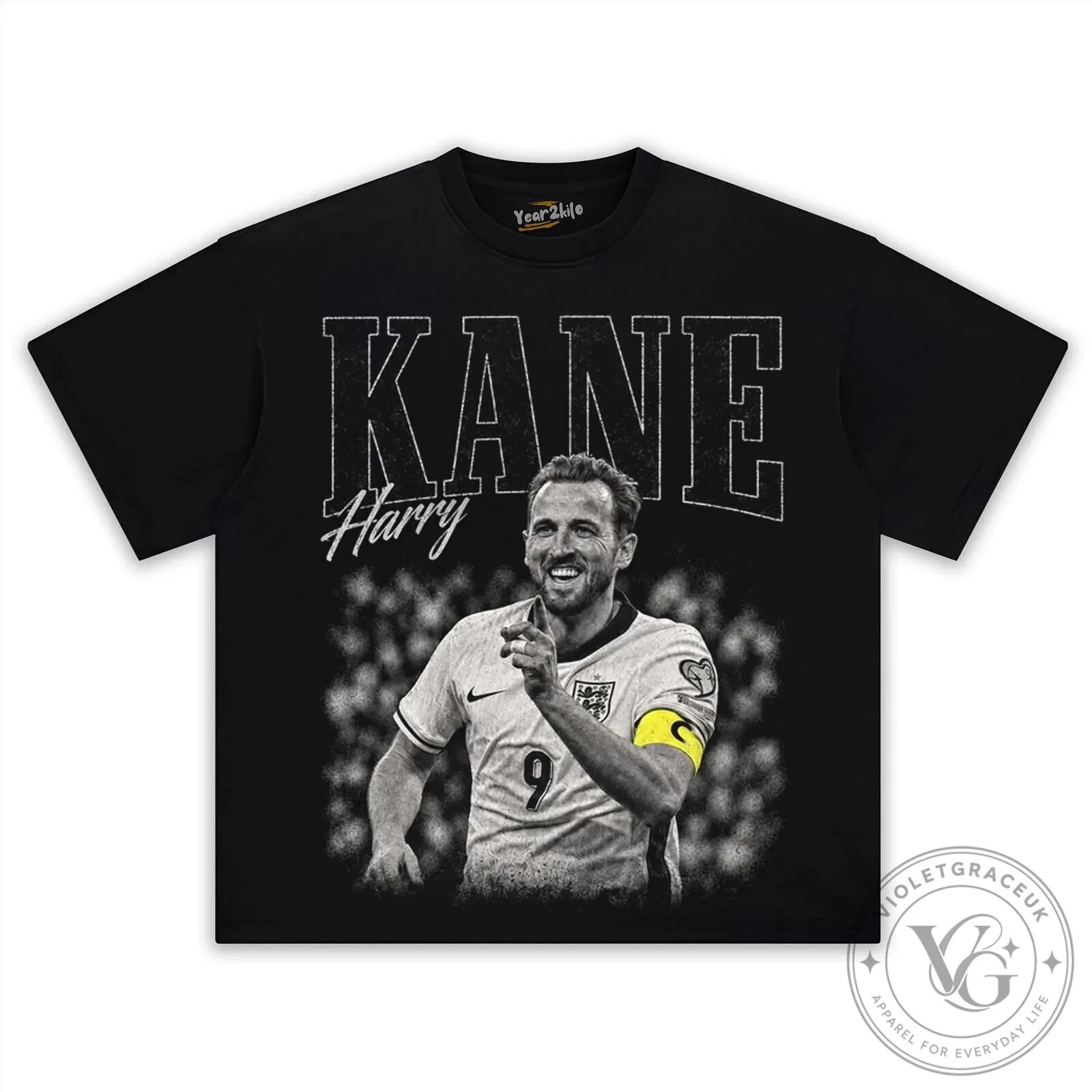 Harry Kane England Football Vintage Style Graphic T-Shirt