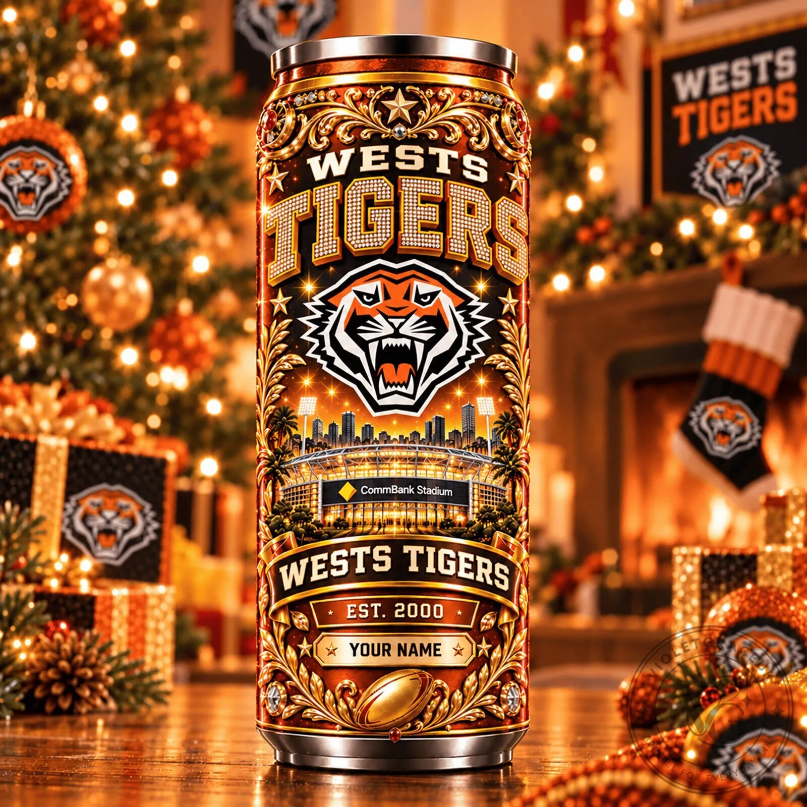 Wests Tigers Personalized Name National Rugby League Can Tumbler