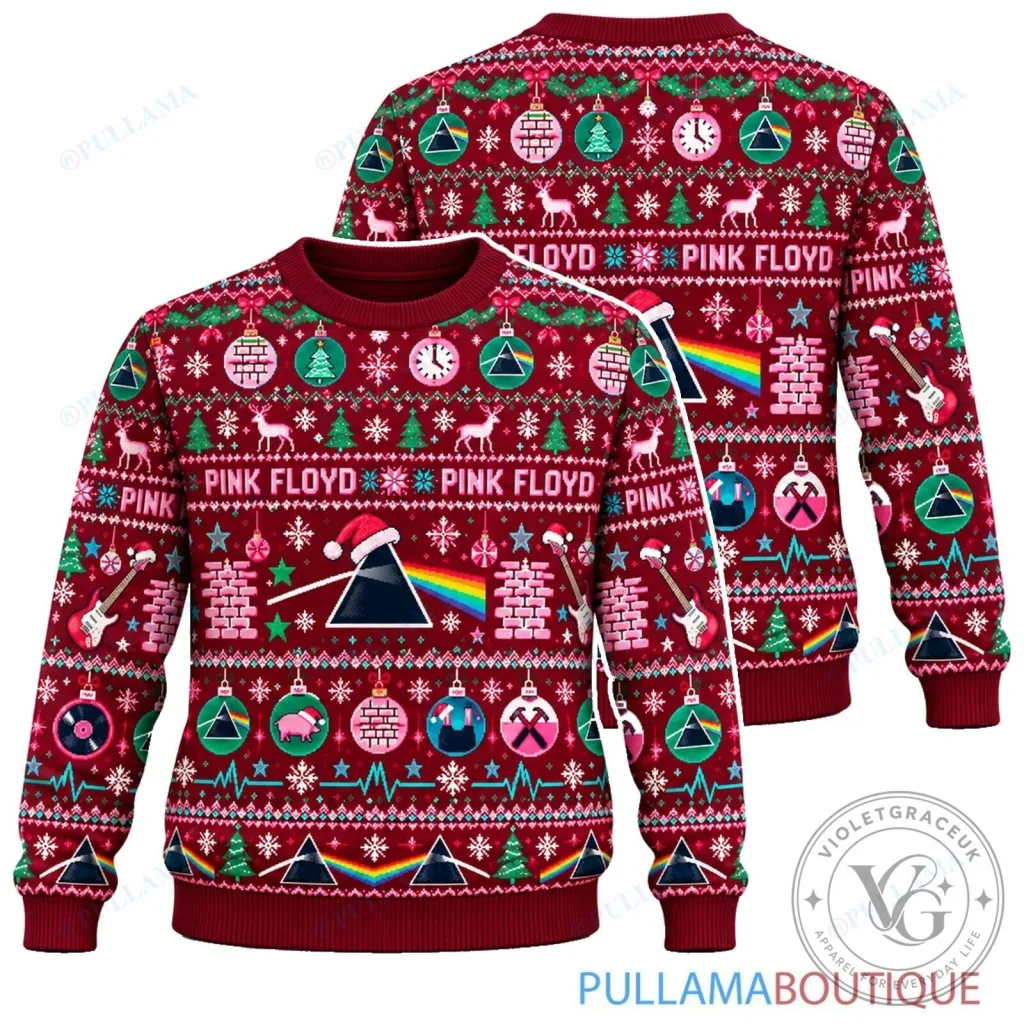 Pink Floyd The Dark Side of the Moon Christmas Holiday Ugly Sweater Pink Floyd The Dark Side of the Moon Christmas Holiday Ugly Sweater