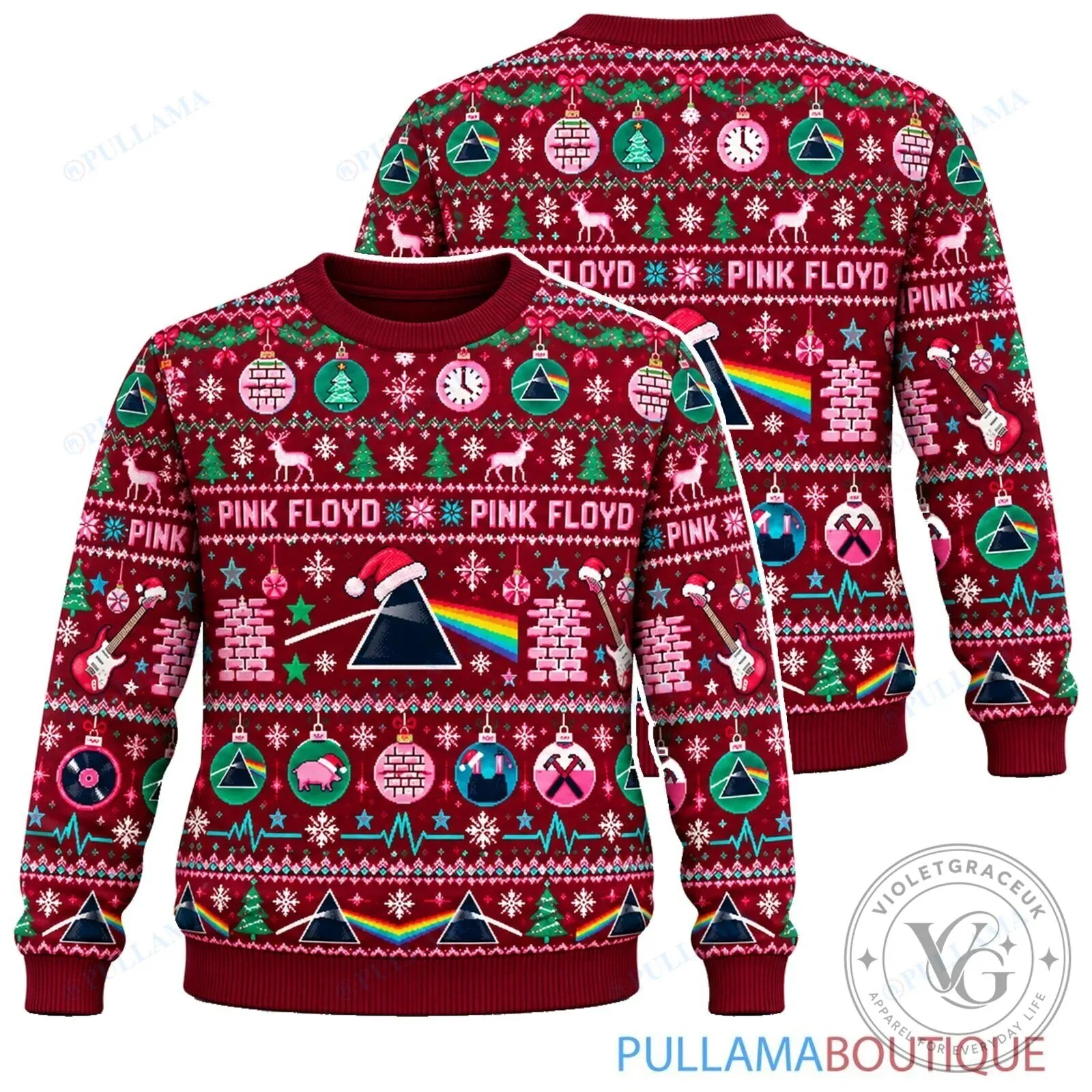 Pink Floyd The Dark Side of the Moon Christmas Holiday Ugly Sweater