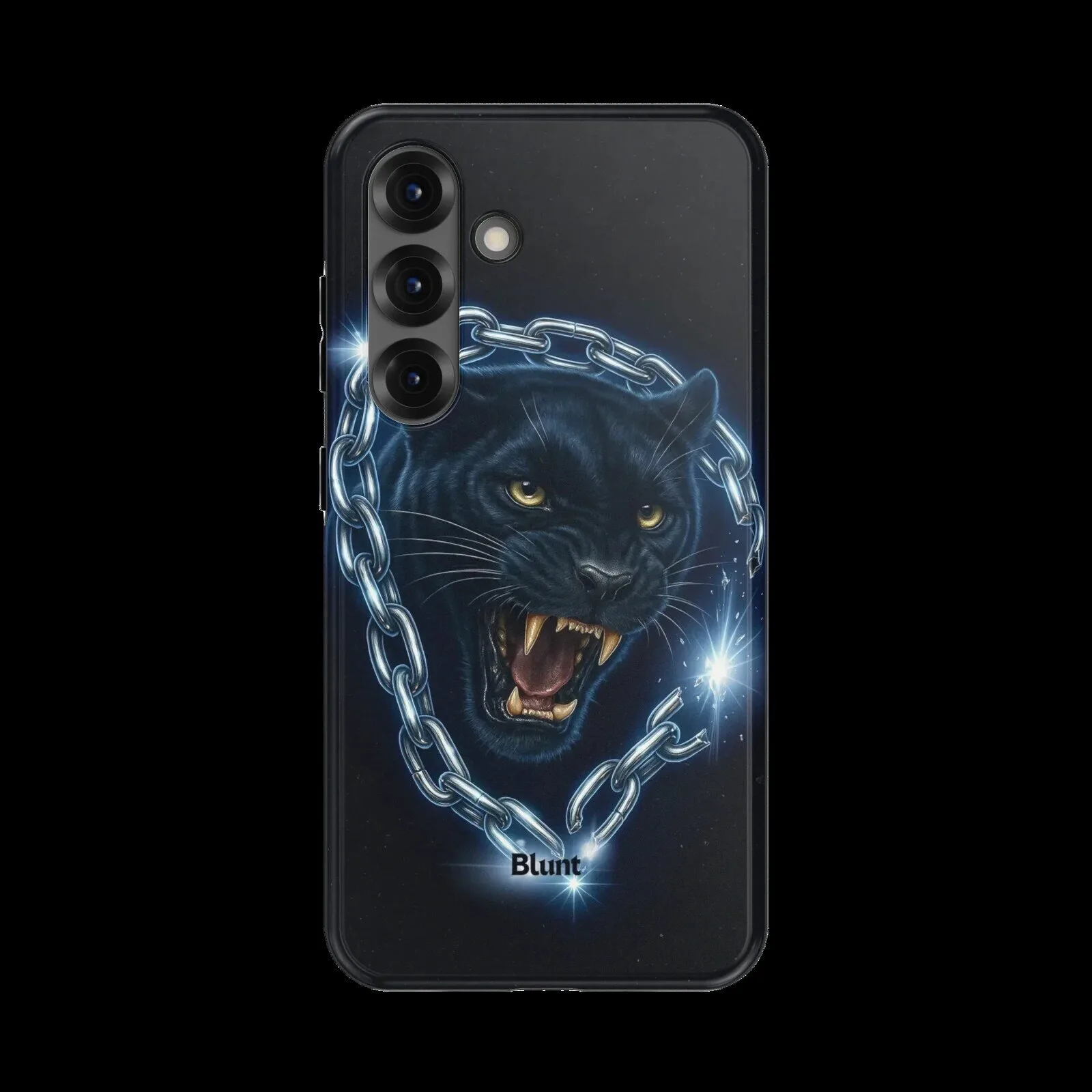 Black Panther Head with Metal Chain Design Samsung Galaxy Phone Case 1 Black Panther Head with Metal Chain Design Samsung Galaxy Phone Case