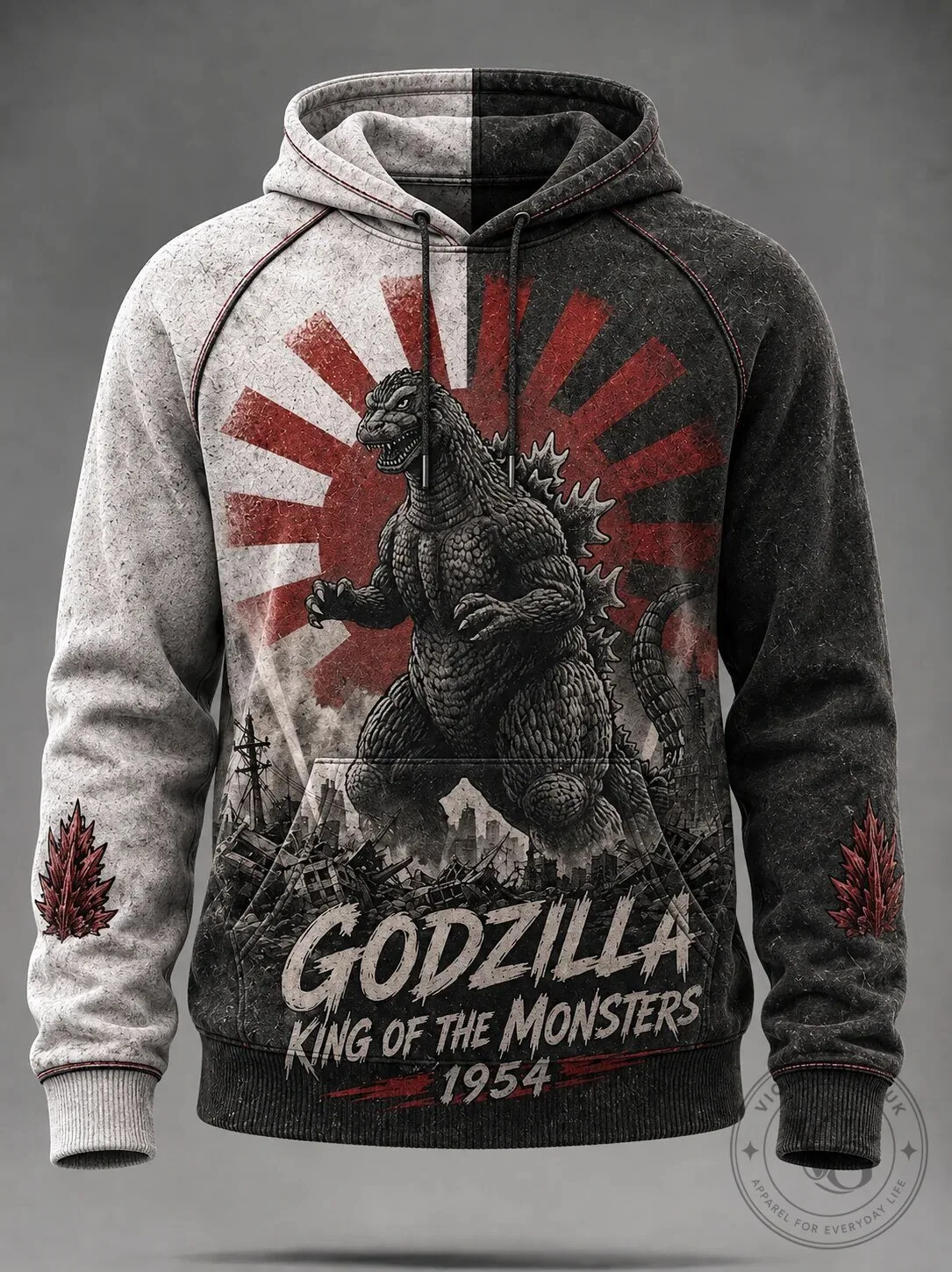 Godzilla King of the Monsters 1954 Japanese Flag T-Shirt 13 Godzilla King of the Monsters 1954 Japanese Flag T-Shirt