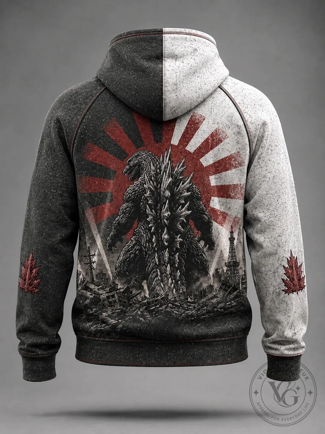Godzilla King of the Monsters 1954 Japanese Flag T-Shirt 14 Godzilla King of the Monsters 1954 Japanese Flag T-Shirt